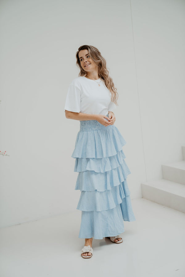 Morris Mini Stripe Skirt Light Blue - Bij Keesje - Neo Noir - rok