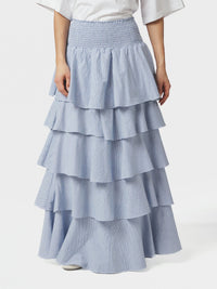 Morris Mini Stripe Skirt Light Blue - Bij Keesje - Neo Noir - rok