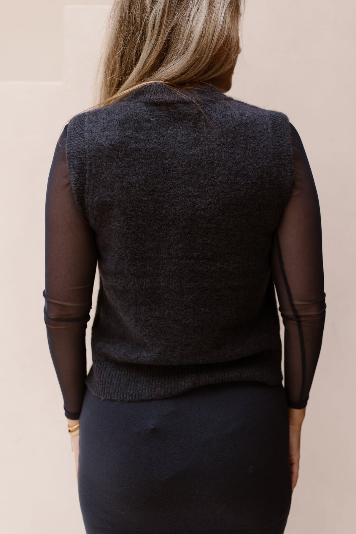 MSCHBondie Hope vest - India ink mel - Bij Keesje - MSCH Copenhagen - vest