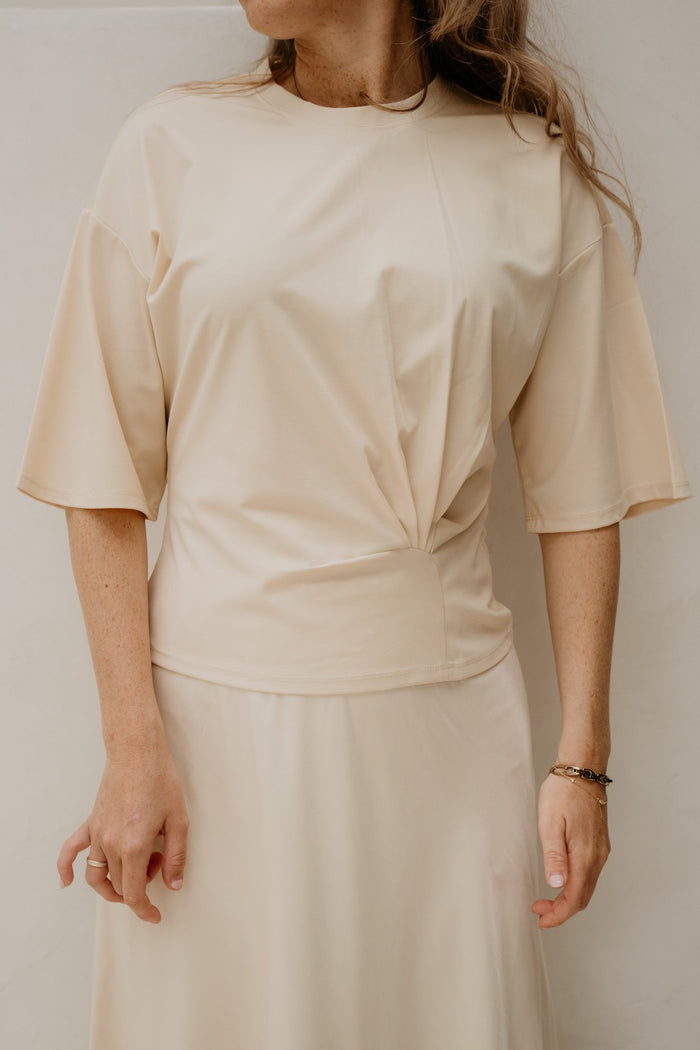 MSCHBreanne Noriel Tee Bleached Sand - Bij Keesje - MSCH Copenhagen - Top