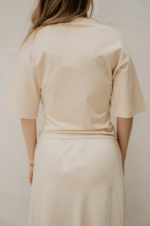 MSCHBreanne Noriel Tee Bleached Sand - Bij Keesje - MSCH Copenhagen - Top