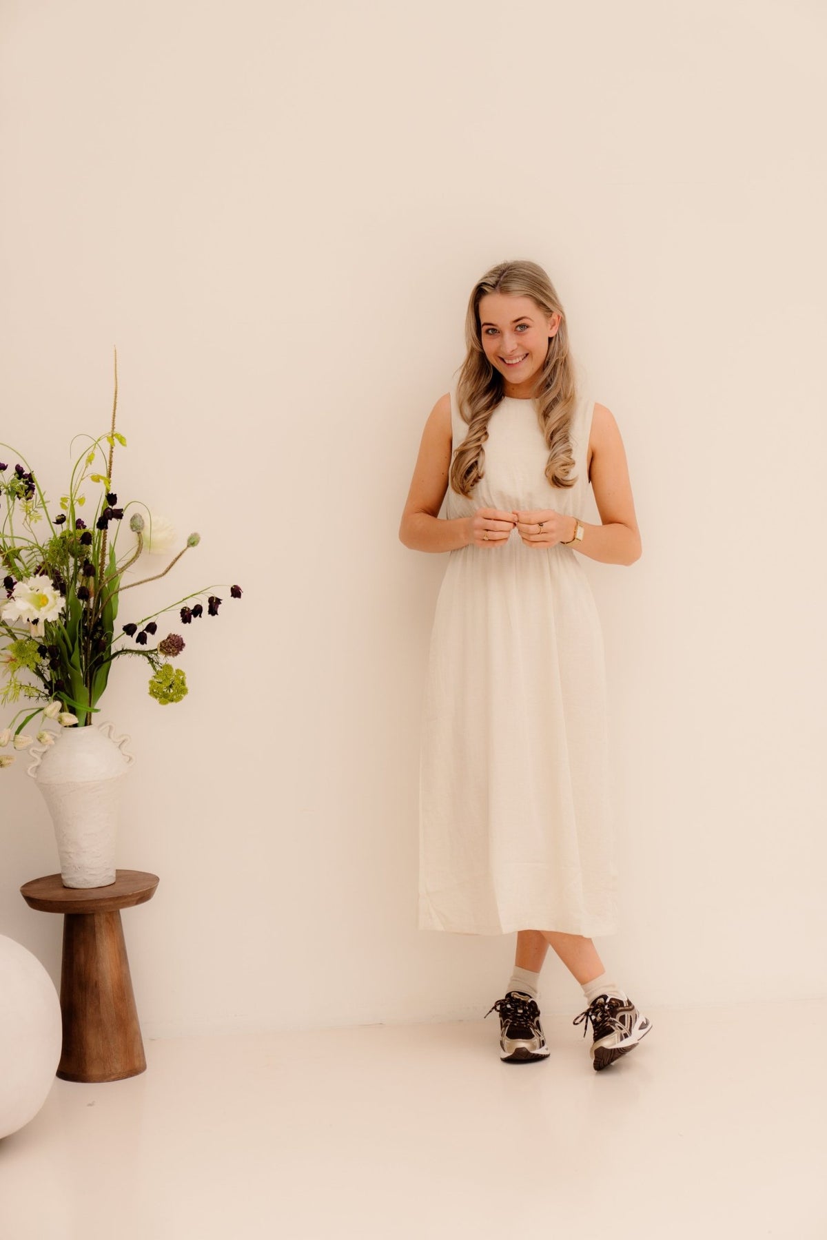 MSCHDaria SL V Dress Sand Melange - Bij Keesje - MSCH Copenhagen - Jurk