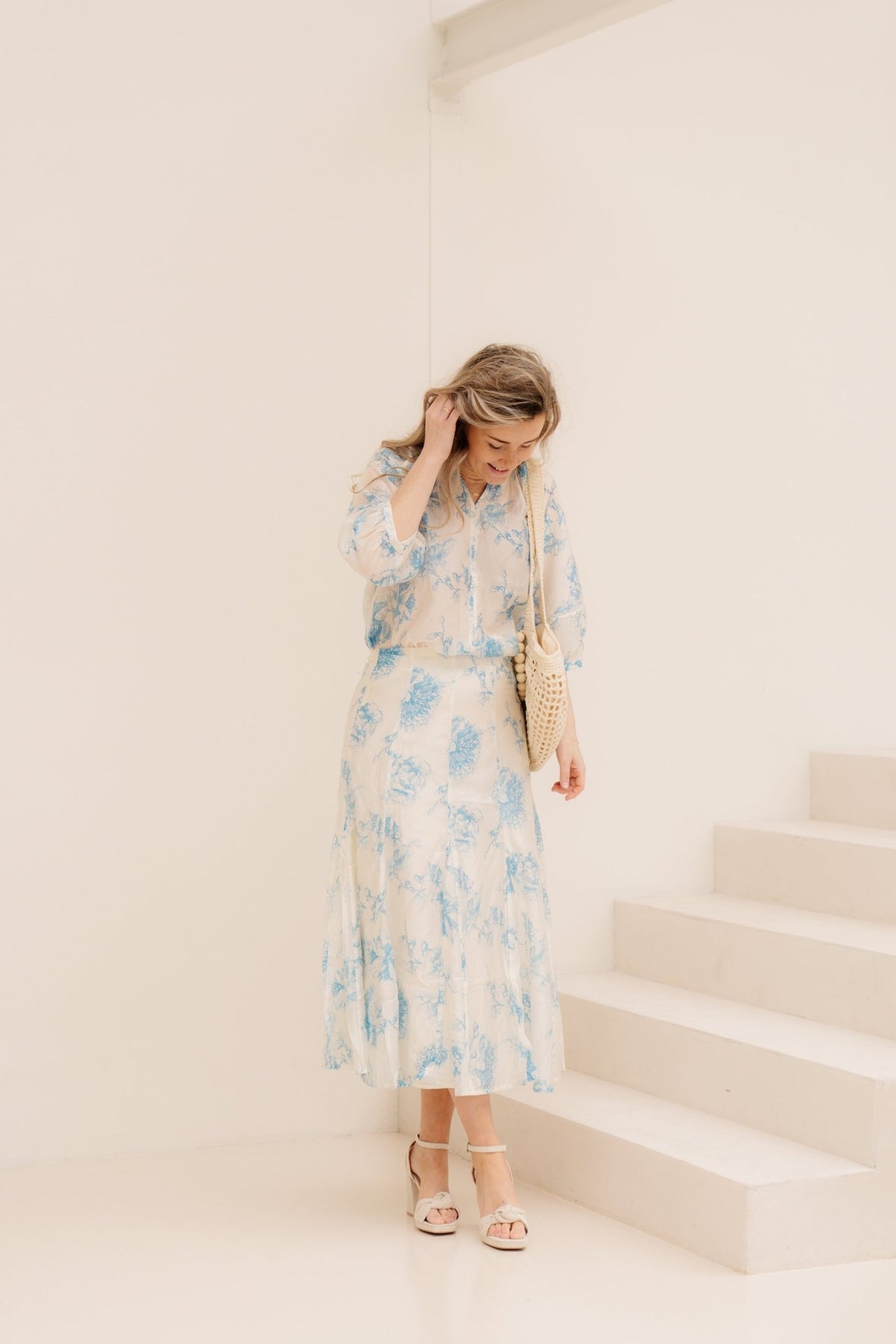 MSCHEvangelia 3/4 Top Blue Flower - Bij Keesje - MSCH Copenhagen - Top