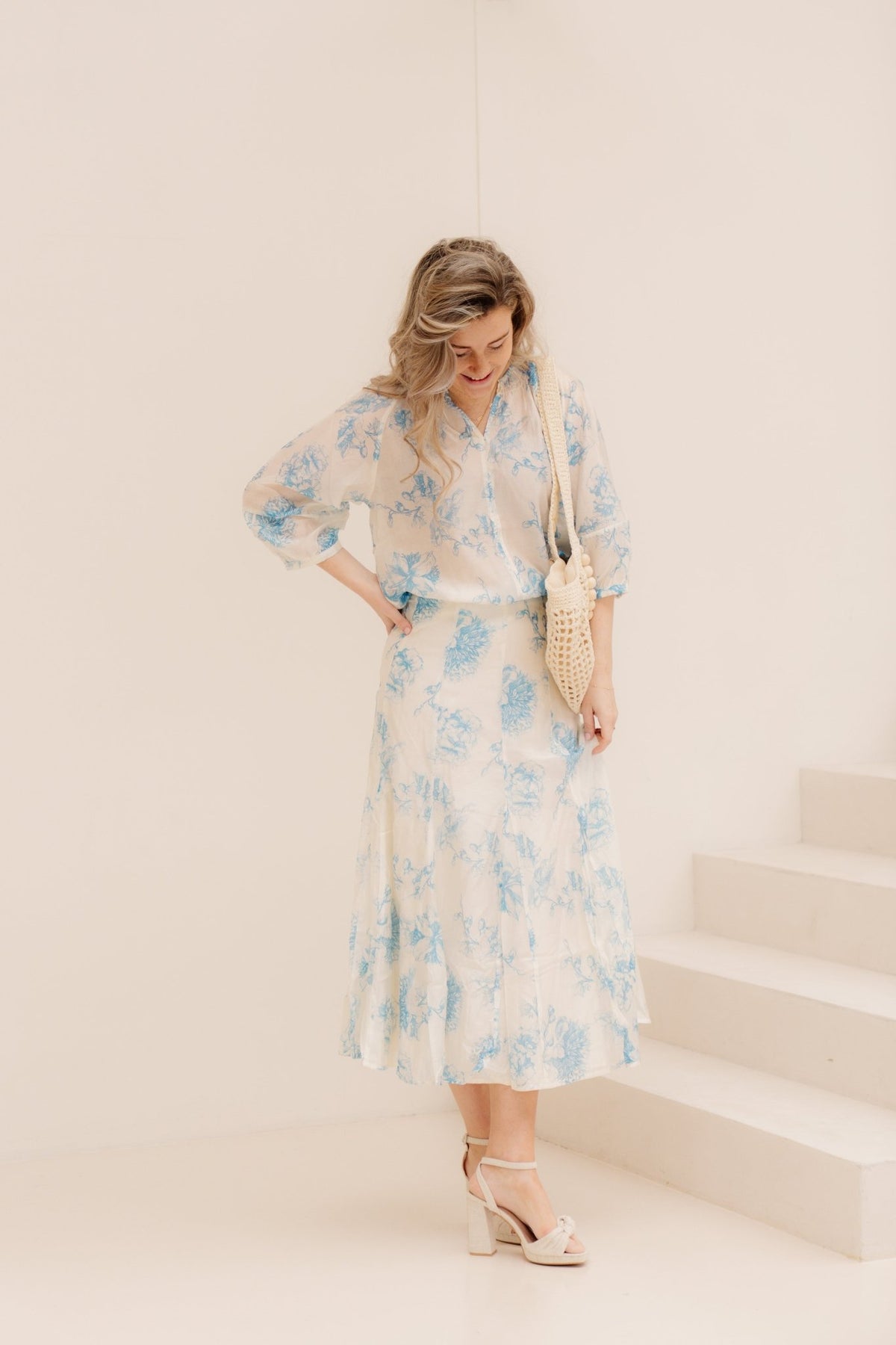 MSCHEvangelia HW Skirt Blue Flower - Bij Keesje - Bij Keesje - Rok