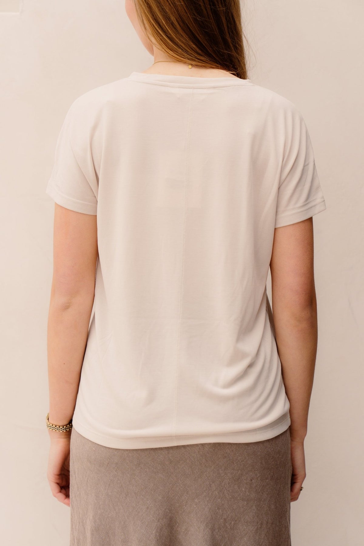 MSCHFenya Modal V Neck Tee Oatmeal - Bij Keesje - MSCH Copenhagen - top