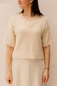 MSCHHannalie 2/4 V Pullover Bleached sand - Bij Keesje - MSCH Copenhagen - Trui