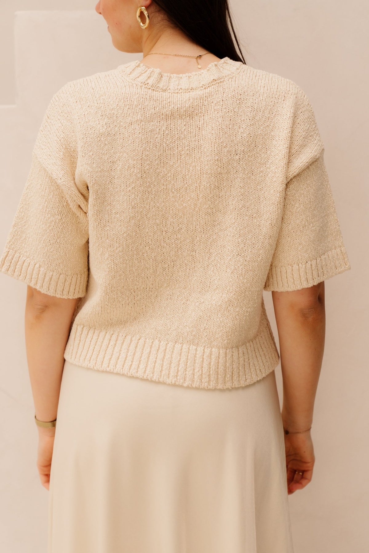 MSCHHannalie 2/4 V Pullover Bleached sand - Bij Keesje - MSCH Copenhagen - Trui
