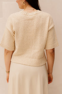 MSCHHannalie 2/4 V Pullover Bleached sand - Bij Keesje - MSCH Copenhagen - Trui