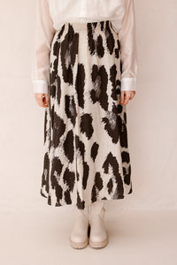 MSCHKaralie Jusia HW Skirt Licorice Leo - Bij Keesje - MSCH Copenhagen