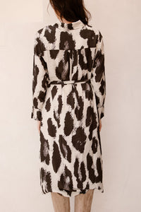 MSCHKaralie Jusia Shirt Dress Licorice Leo - Bij Keesje - MSCH Copenhagen