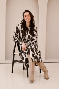 MSCHKaralie Jusia Shirt Dress Licorice Leo - Bij Keesje - MSCH Copenhagen