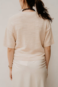 MschLauralynn 2/4 Pullover Bleached Sand - Bij Keesje - MSCH Copenhagen - top