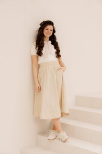 MSCHLenna Skirt Bleached Sand - Bij Keesje - MSCH Copenhagen - rok