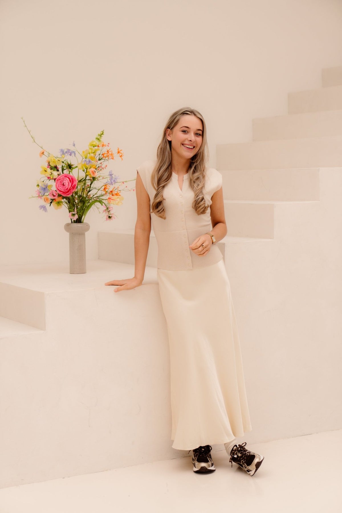 MSCHNicolette Ullas Skirt Bleached sand - Bij Keesje - MSCH Copenhagen - rokken