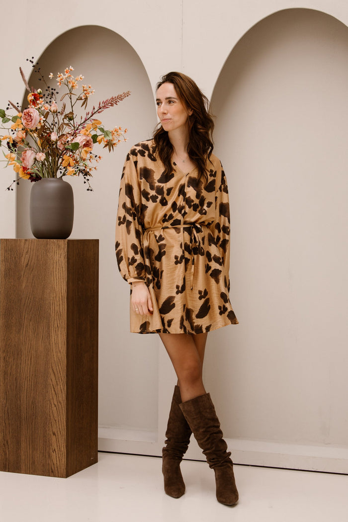 MSCHNilla Romina korte jurk AOP - Bij Keesje - Bij Keesje