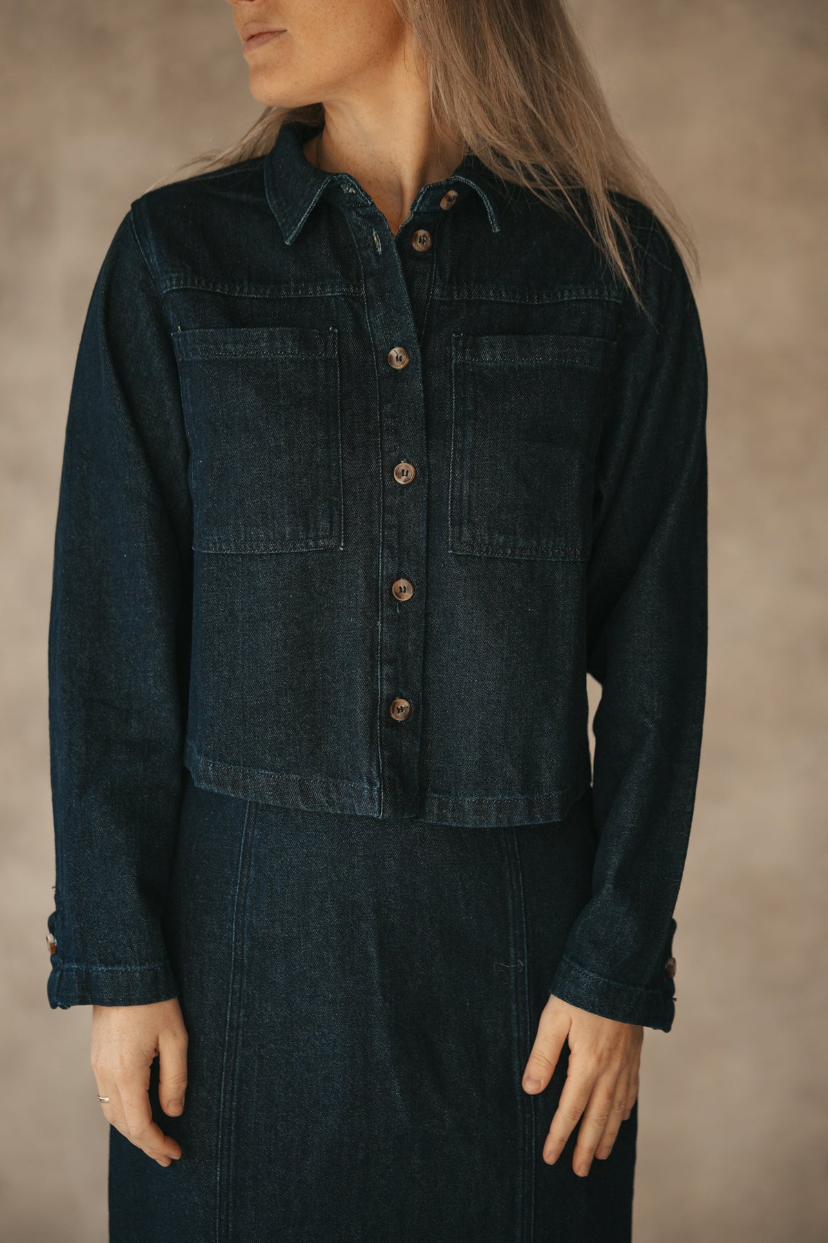 MSCHoliva elena shirt dark blue wash - Bij Keesje