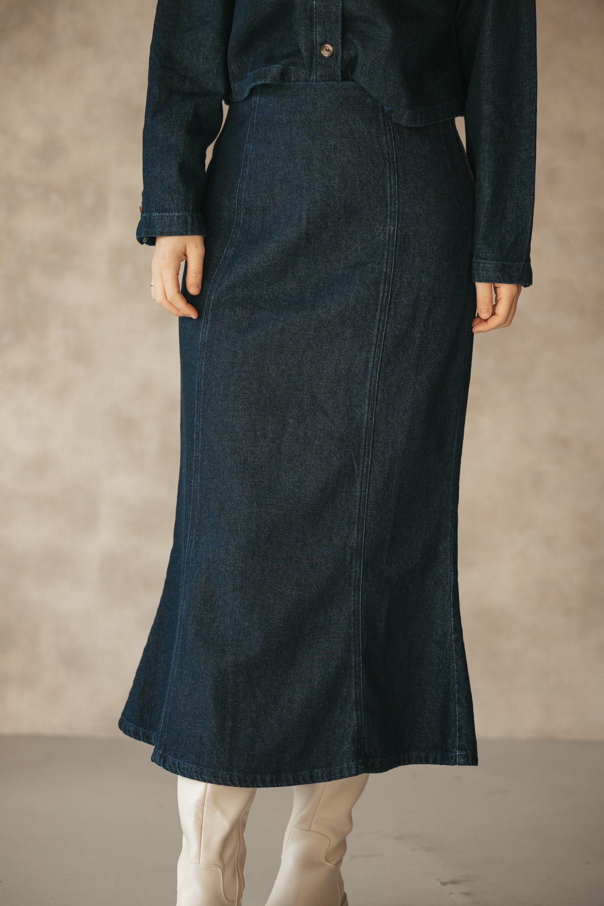 MSCHoliva elena skirt dark blue wash - Bij Keesje