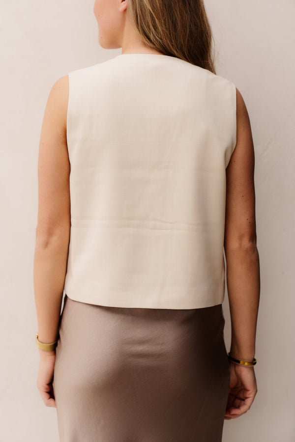 MSCHRosina Michelle Short Waistcoat Fog Mel - Bij Keesje - Bij Keesje - Blouse