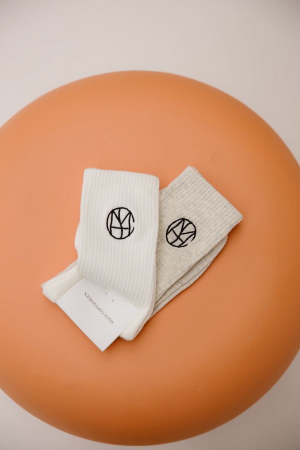 MSCHSporty Icon socks white/sand - Bij Keesje - MSCH Copenhagen