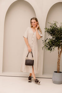 MSCHViana Ginia 2/4 Dress Sand Melange - Bij Keesje - MSCH Copenhagen - Jurk