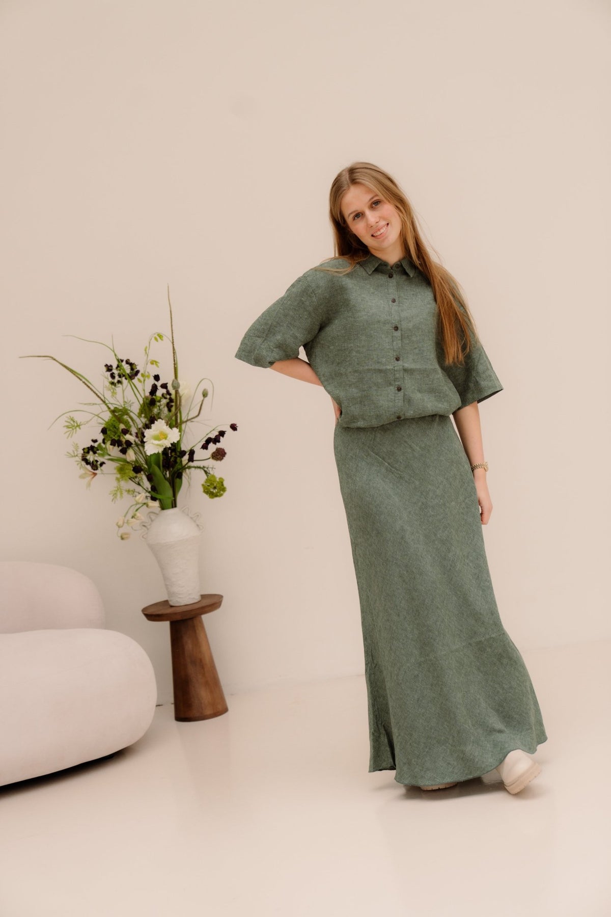 MSCHViana Ginia 3/4 Shirt Laurel W Mel - Bij Keesje - MSCH Copenhagen - Blouse