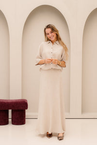 MSCHViana Ginia 3/4 Shirt Sand Melange - Bij Keesje - MSCH Copenhagen - Blouse