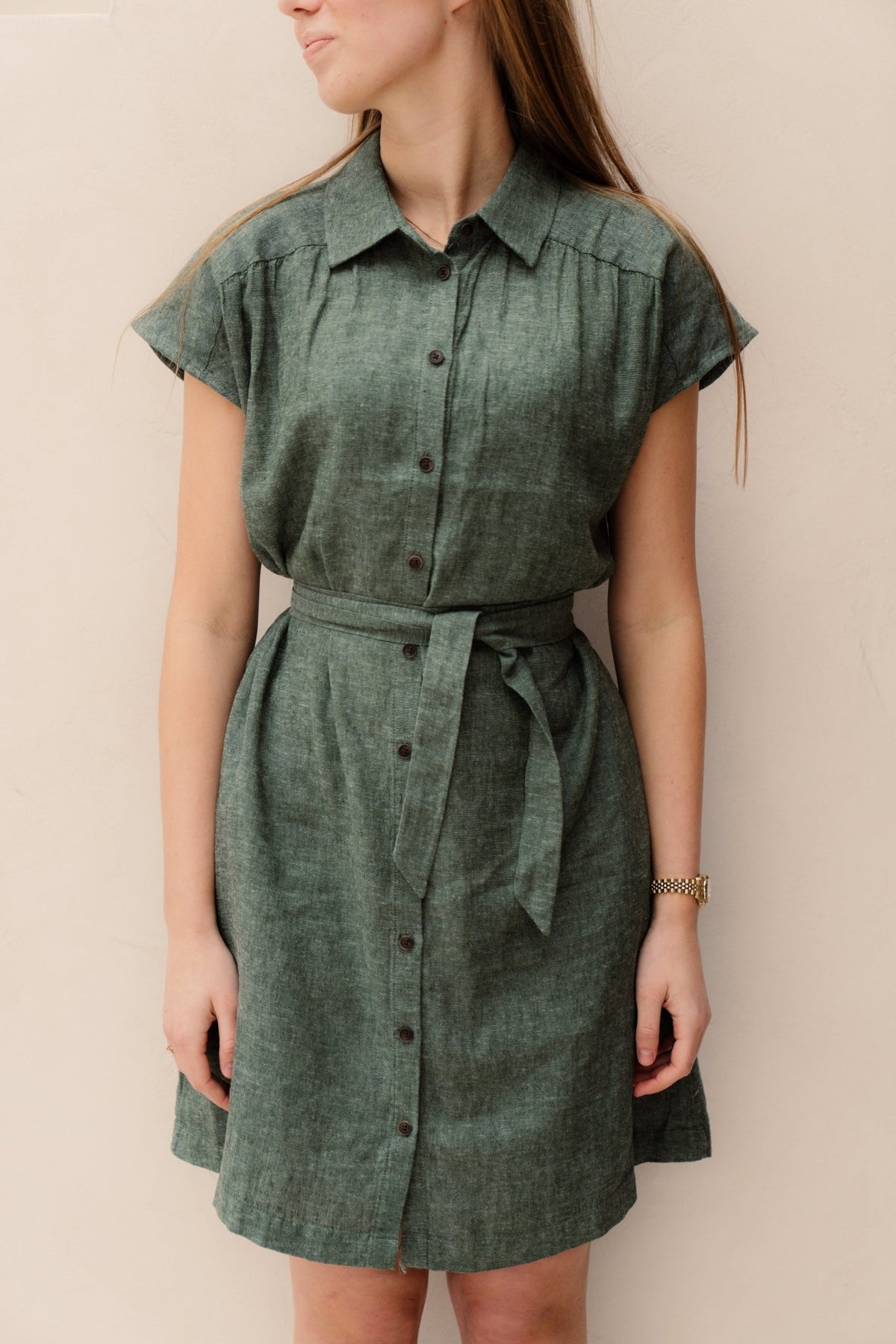 MSCHViana Ginia SS Shirt Dress Laurel W Mel - Bij Keesje - MSCH Copenhagen - Jurk