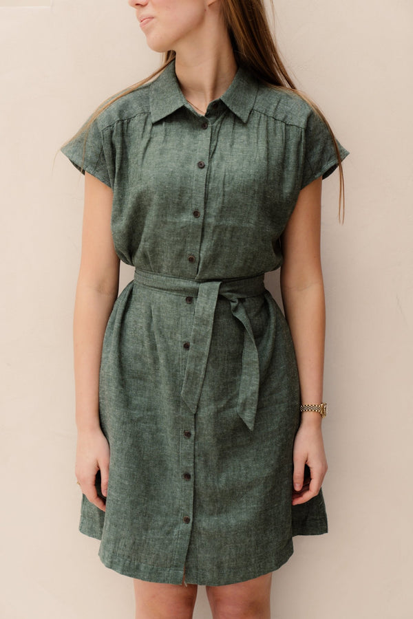 MSCHViana Ginia SS Shirt Dress Laurel W Mel - Bij Keesje - MSCH Copenhagen - Jurk