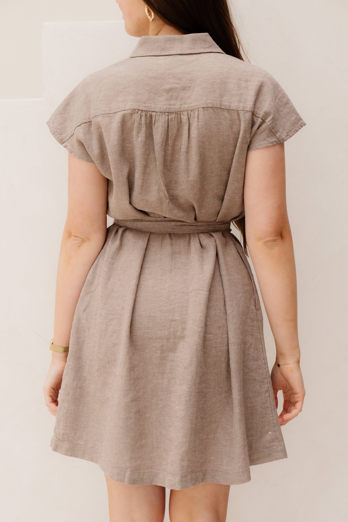 MSCHViana Ginia SS Shirt Dress Mount trail Mel - Bij Keesje - MSCH Copenhagen - Jurk