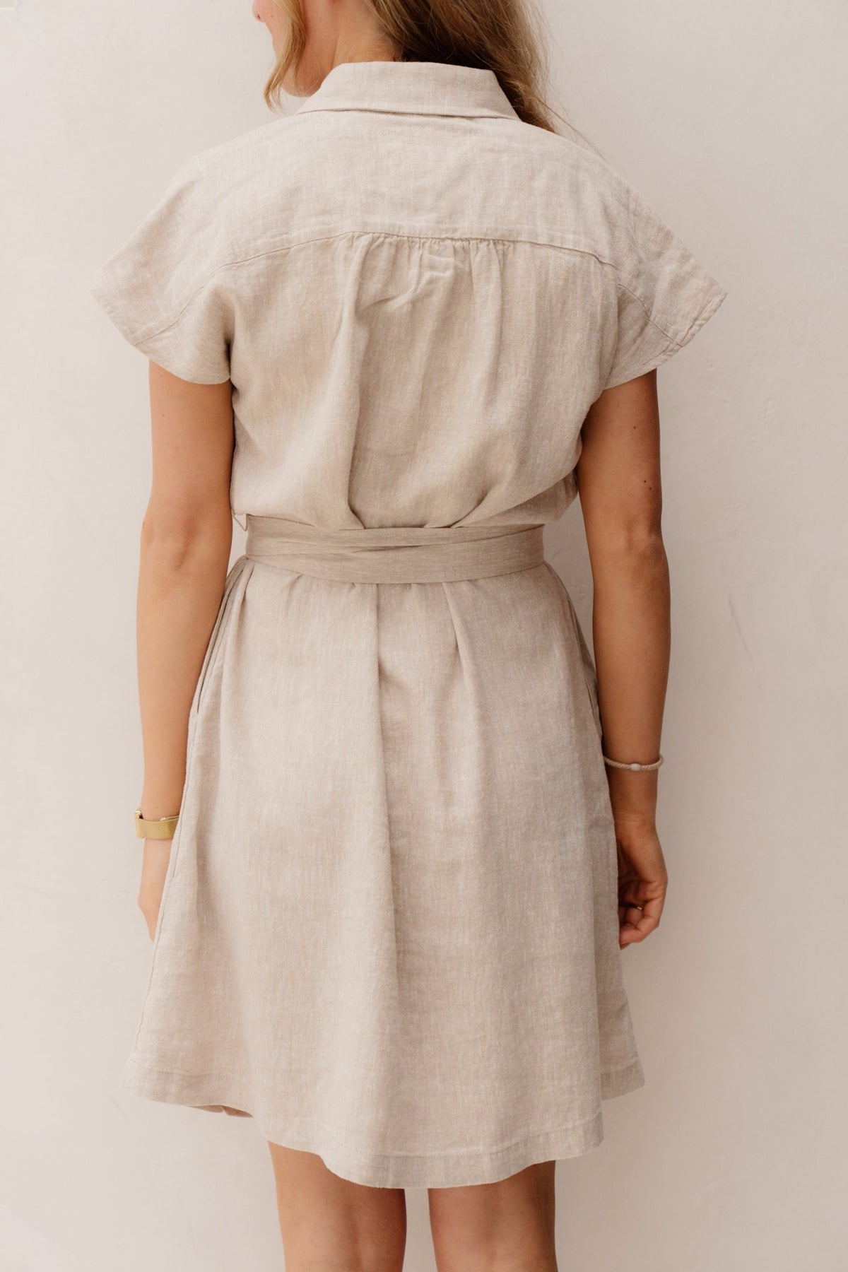 MSCHViana Ginia SS Shirt Dress Sand Melange - Bij Keesje - MSCH Copenhagen - Jurk