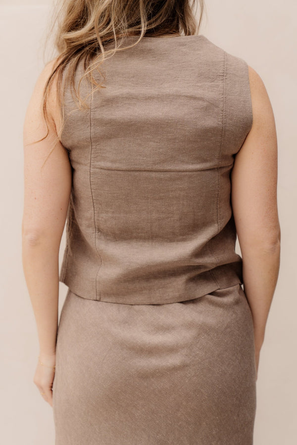 MSCHViana Ginia V Neck Waistcoat Mountain T Mel - Bij Keesje - MSCH Copenhagen - Gilet