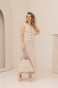 MSCHViana Ginia V Neck Waistcoat Sand Melange - Bij Keesje - MSCH Copenhagen - Gilet