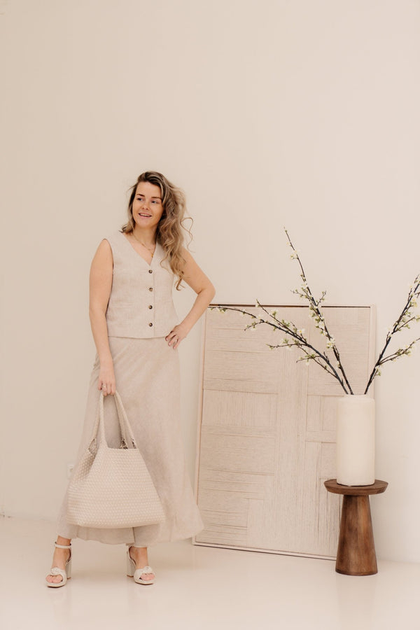 MSCHViana Ginia V Neck Waistcoat Sand Melange - Bij Keesje - MSCH Copenhagen - Gilet