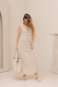 MSCHViana Ginia V Neck Waistcoat Sand Melange - Bij Keesje - MSCH Copenhagen - Gilet