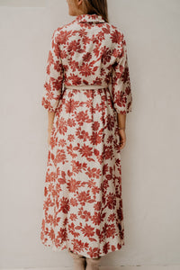 MSCHVildana 3/4 Shirt Dress Rhubarb Flower - Bij Keesje - MSCH Copenhagen - Jurk