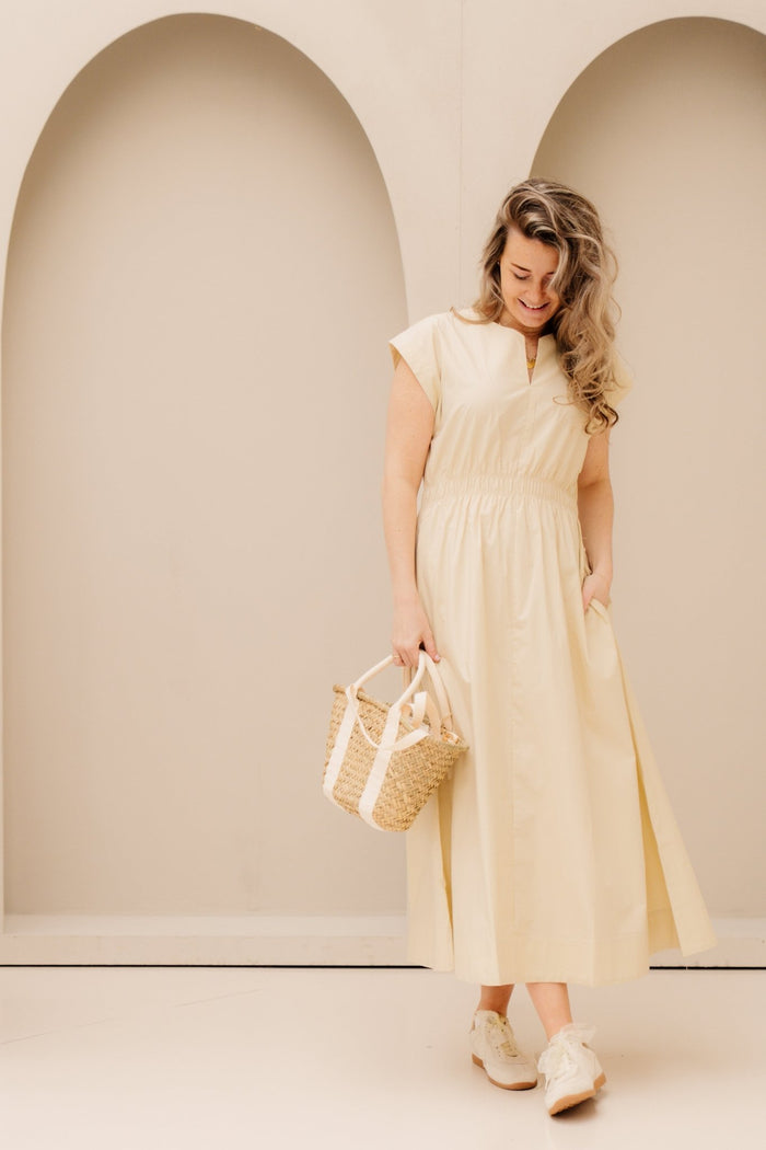 MSCHWiliane SL Dress Bleached Sand - Bij Keesje - MSCH Copenhagen - Jurk