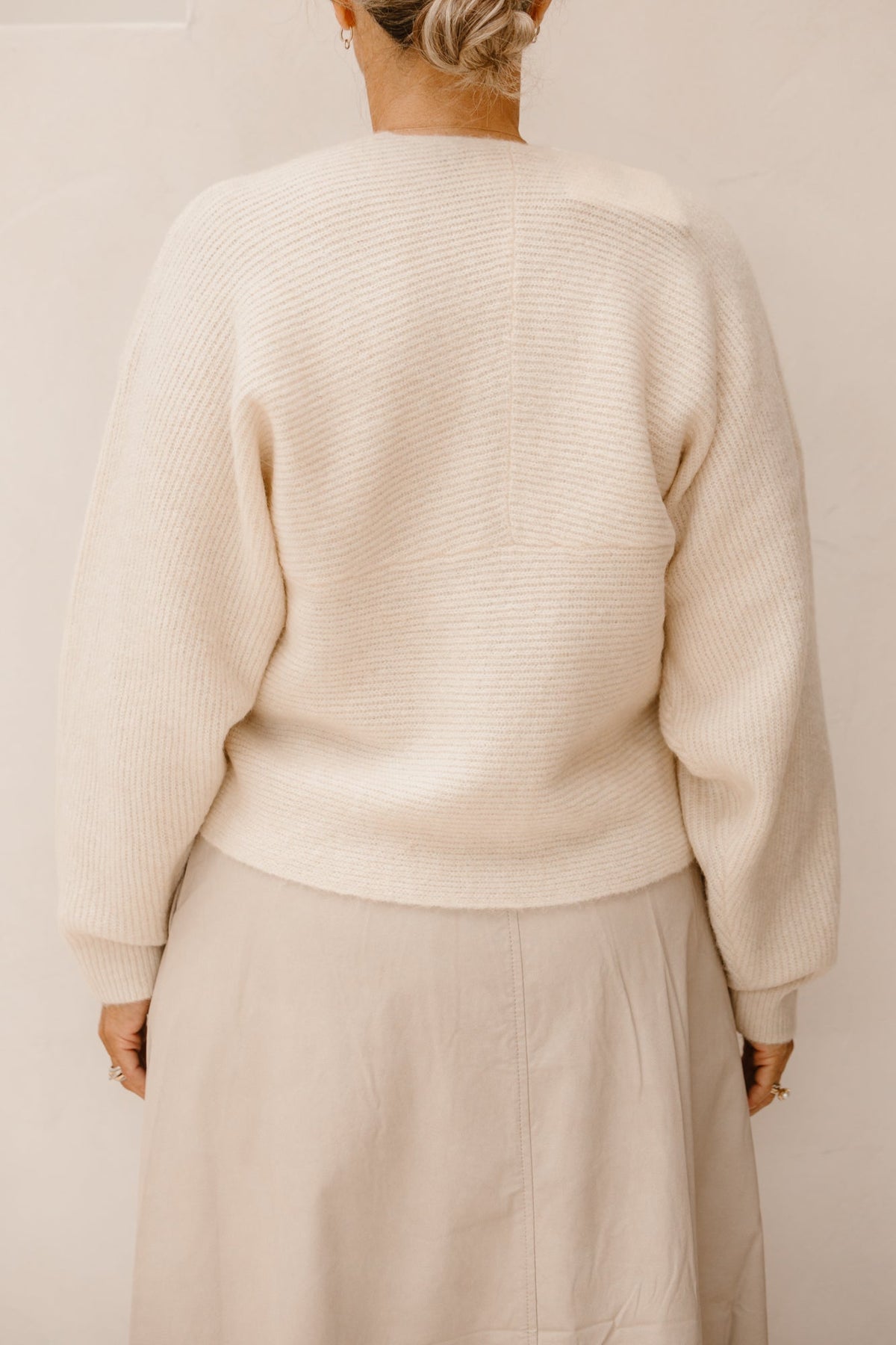 MschZinelle hope wrap pullover fog melange - Bij Keesje - MSCH Copenhagen