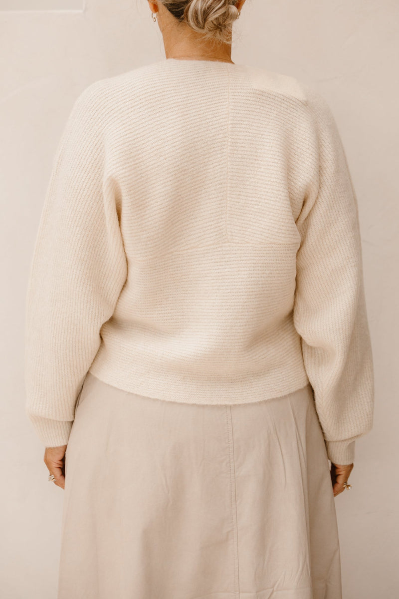 MschZinelle hope wrap pullover fog melange - Bij Keesje - MSCH Copenhagen