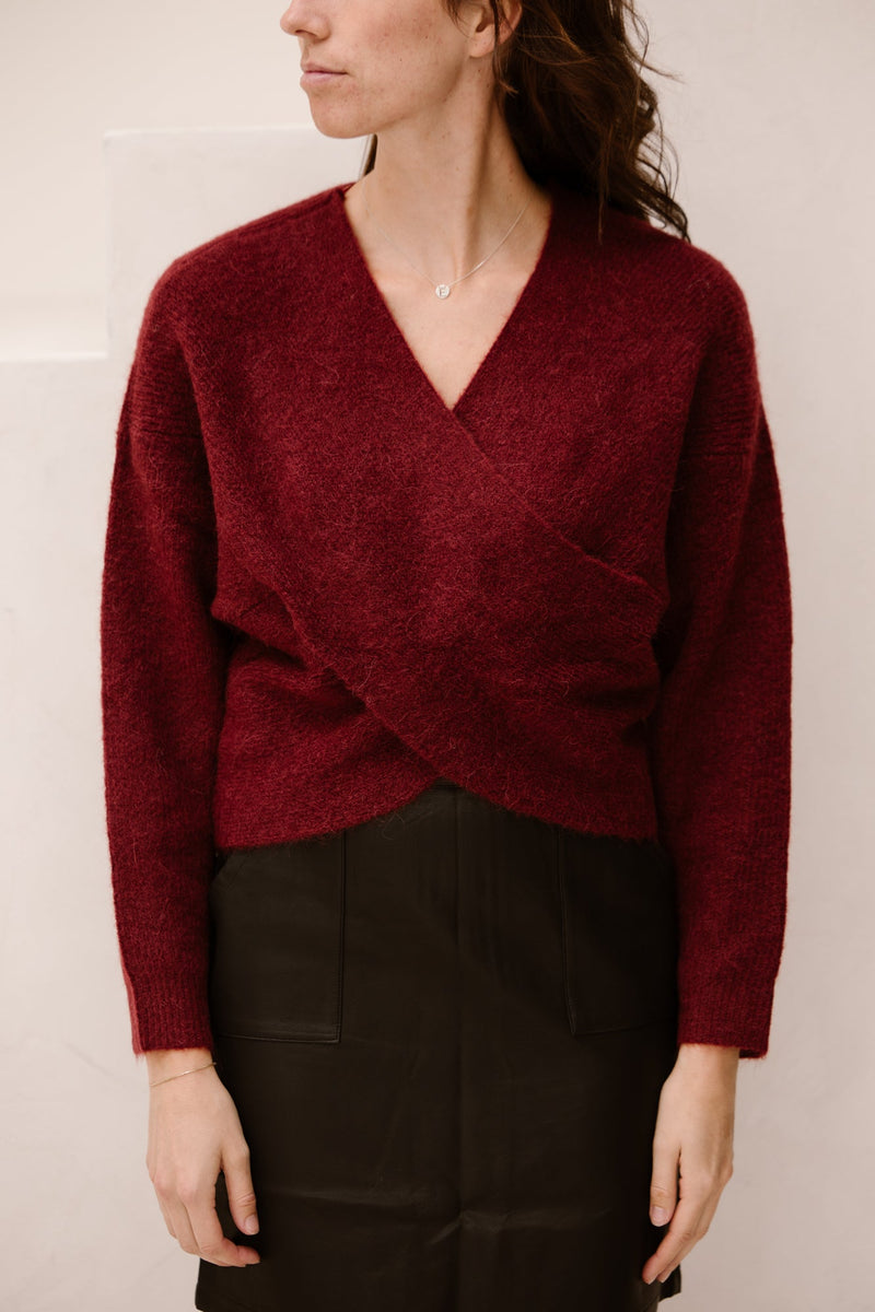 Mschzinelle hope wrap pullover syrah - Bij Keesje - MSCH Copenhagen
