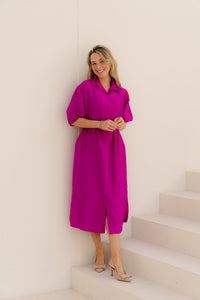Myrna dress magenta - Bij Keesje - Bij Keesje - Jurk