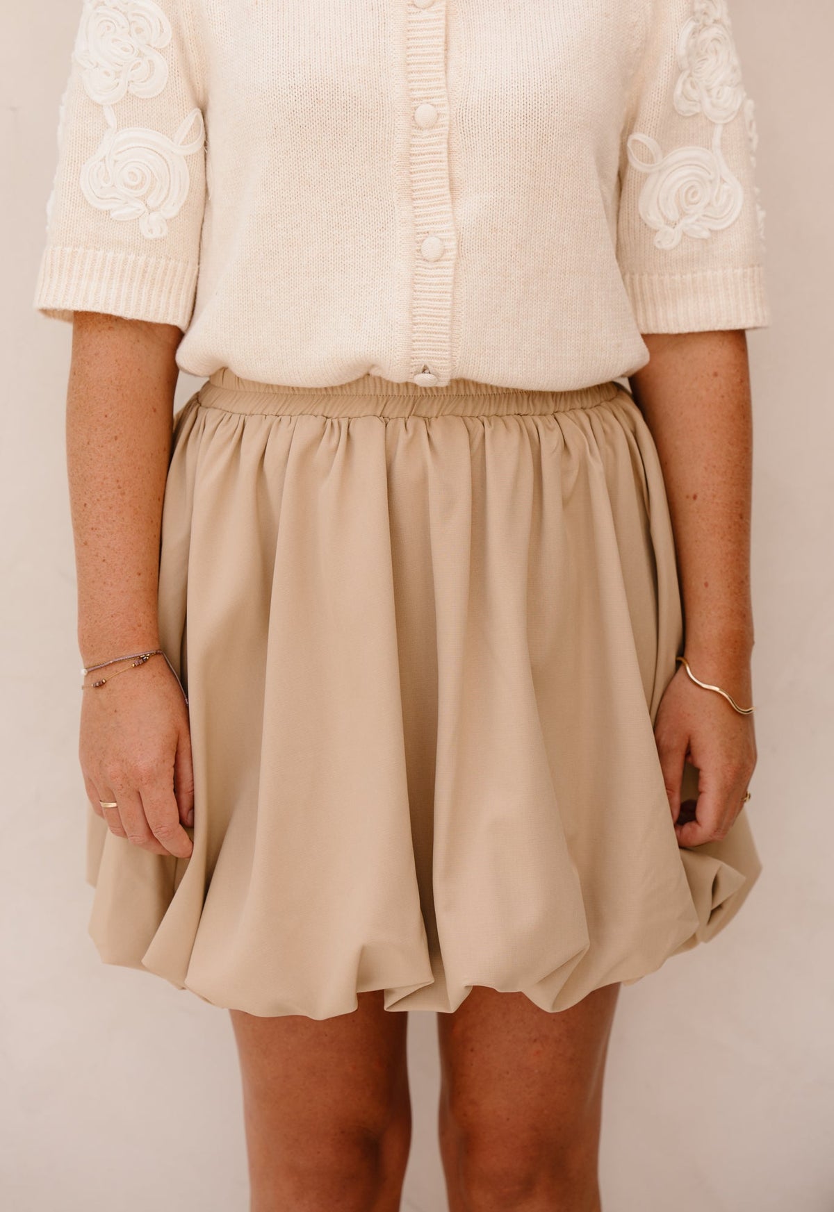 Naime ballon skirt zand - Bij Keesje - FLURESK