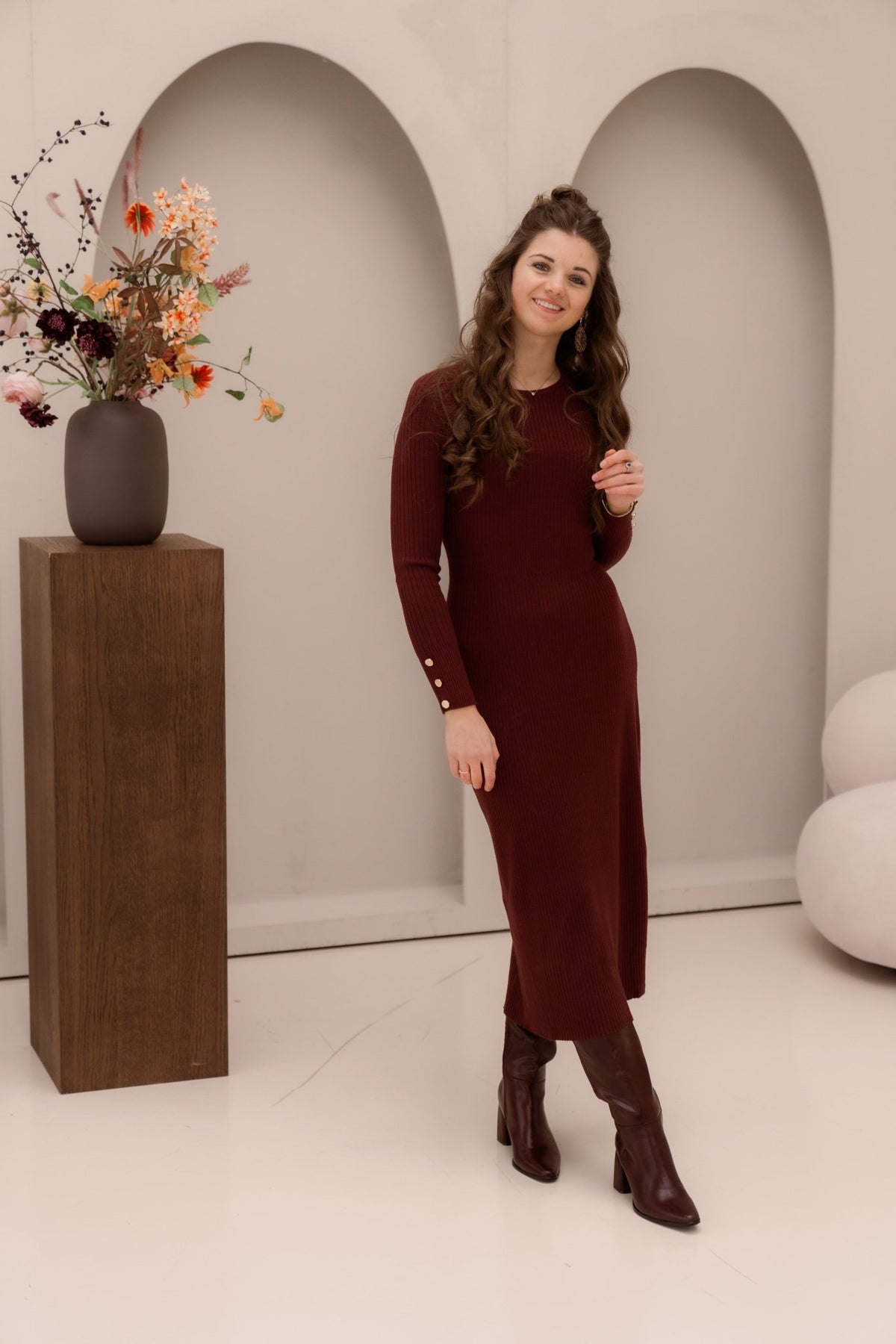 Naka dress grenat - Bij Keesje - Ange