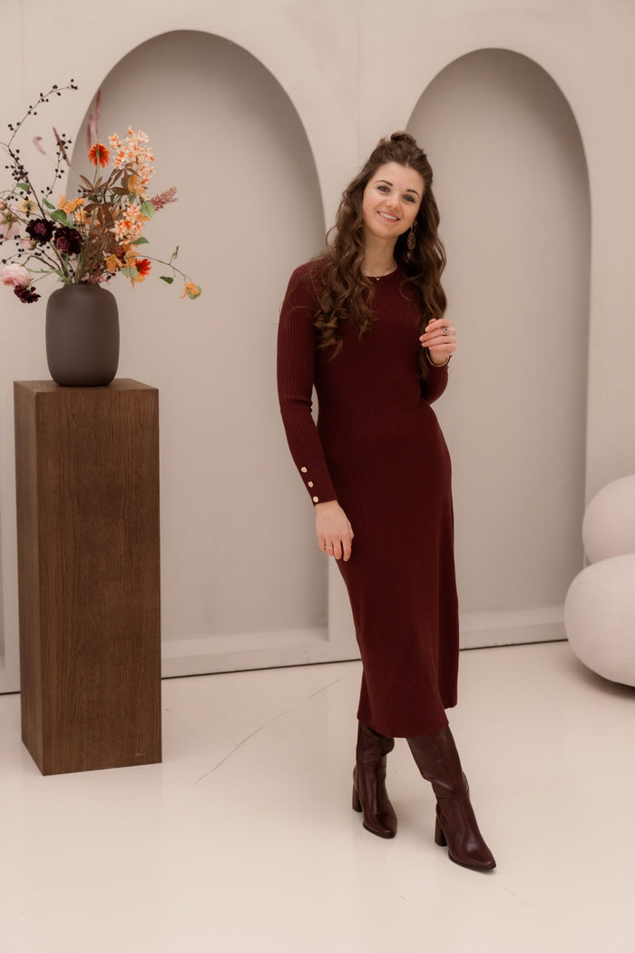 Naka dress grenat - Bij Keesje - Ange