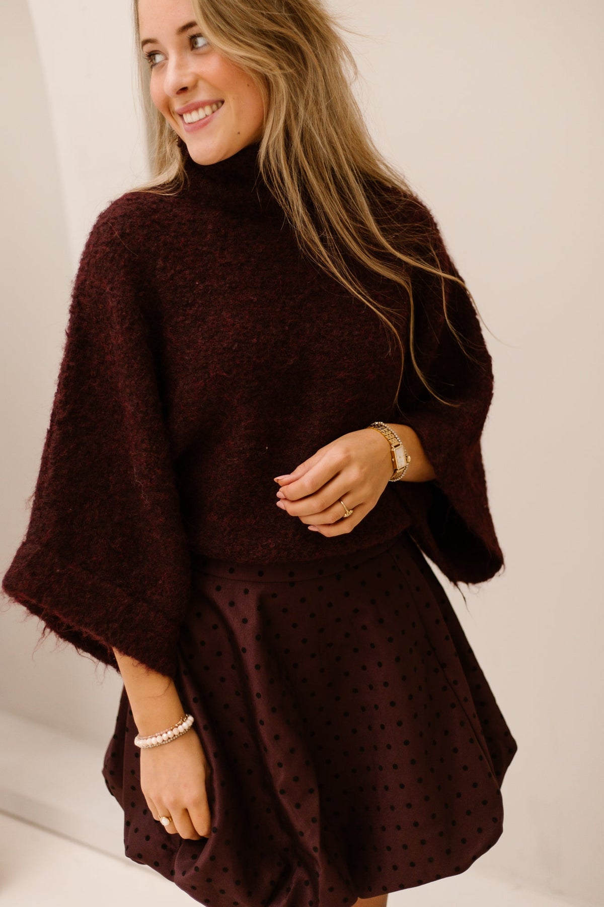NamibiaW6 knitted sweater burgundy - Bij Keesje - Aimée the Label - Trui