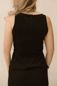 Nassa linen top black - Bij Keesje - Neo Noir