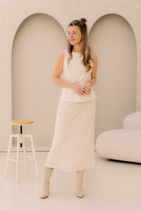 Nassa linen top naturel - Bij Keesje - Neo Noir - Top