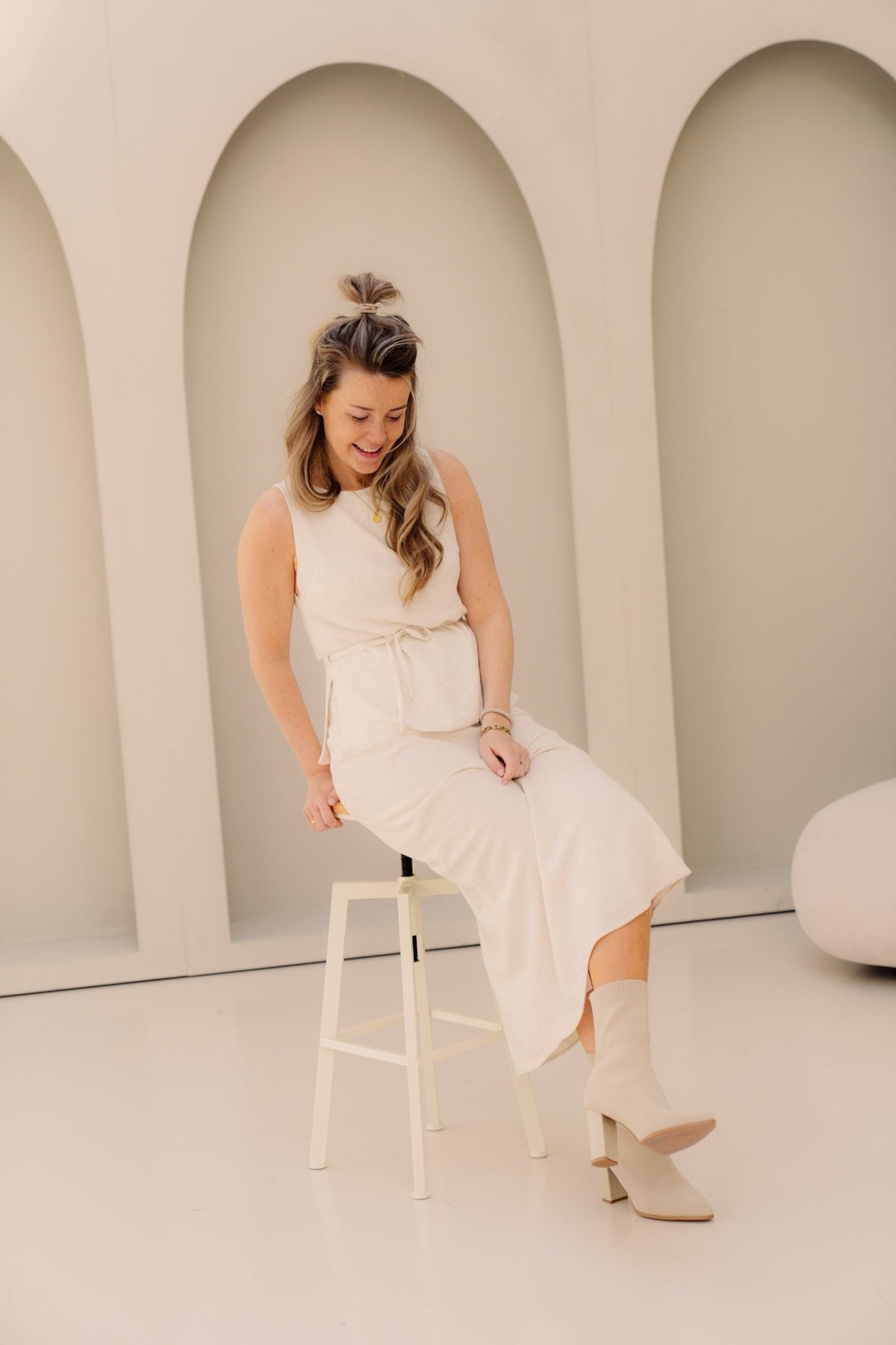 Nassa linen top naturel - Bij Keesje - Neo Noir - Top