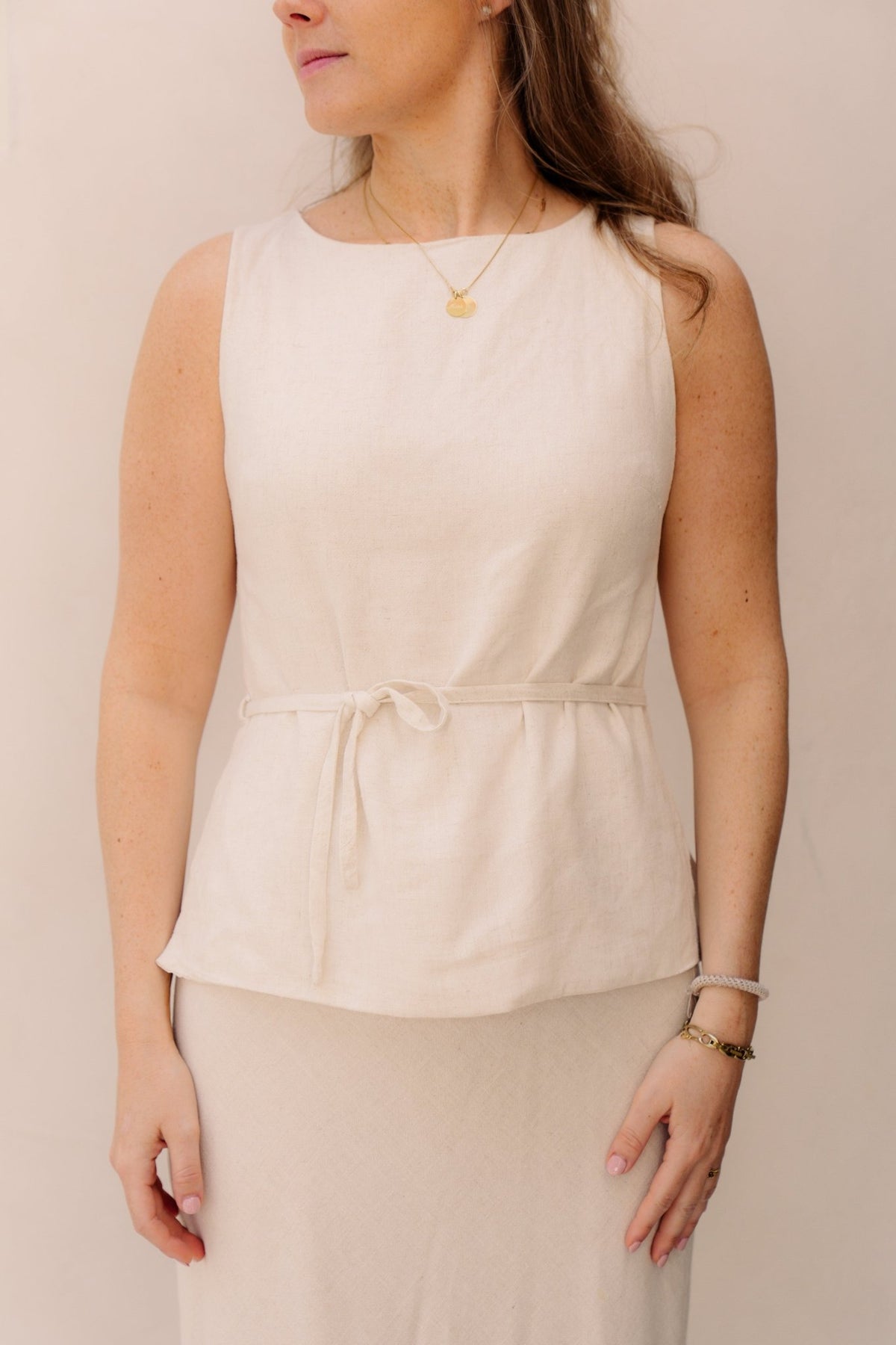 Nassa linen top naturel - Bij Keesje - Neo Noir - Top