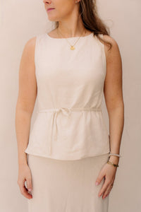 Nassa linen top naturel - Bij Keesje - Neo Noir - Top