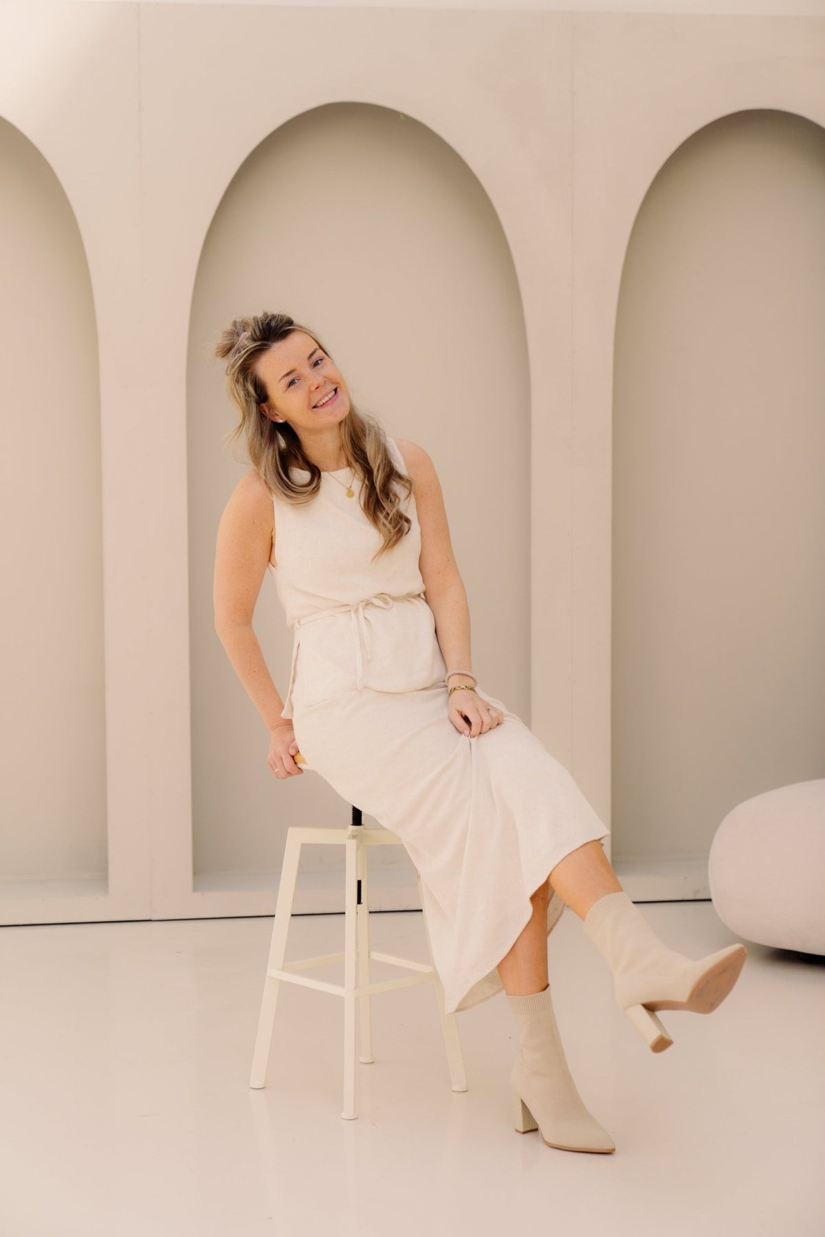 Nassa linen top naturel - Bij Keesje - Neo Noir - Top